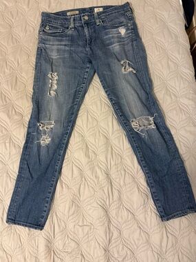 AG Nikki Crop Jeans Size‎ 26 Distressed Relaxed Skinny